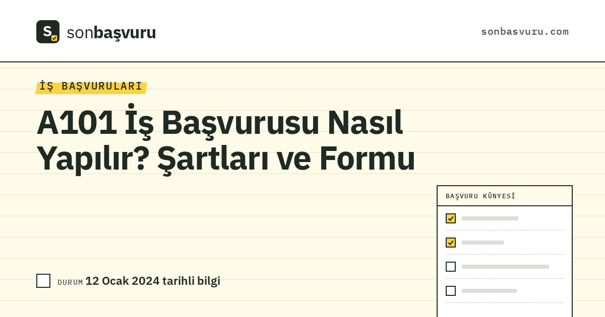 A101 İş Başvurusu Nasıl Yapılır? Şartları ve Formu