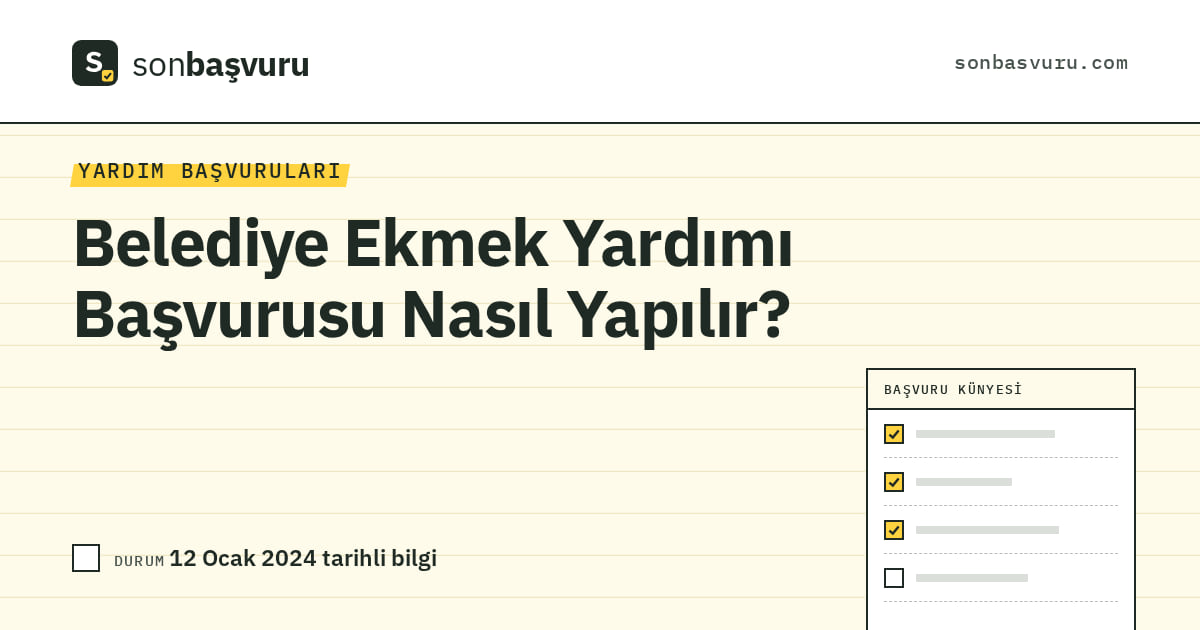 Belediye Ekmek Yardımı Başvurusu Nasıl Yapılır?