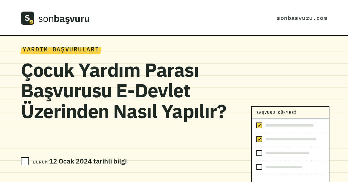 Çocuk Yardım Parası Başvurusu E-Devlet Üzerinden Nasıl Yapılır?