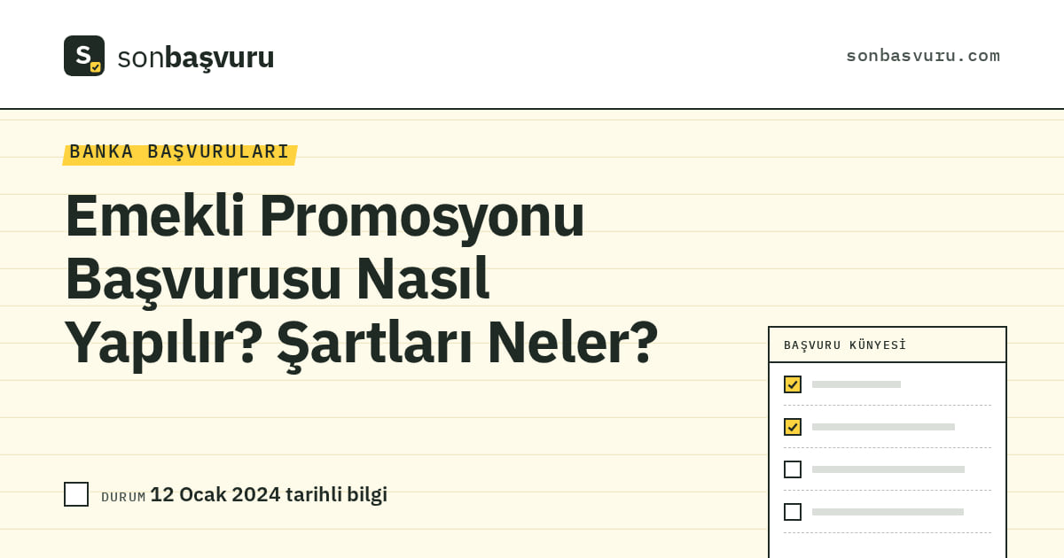 Emekli Promosyonu Başvurusu Nasıl Yapılır? Şartları Neler?