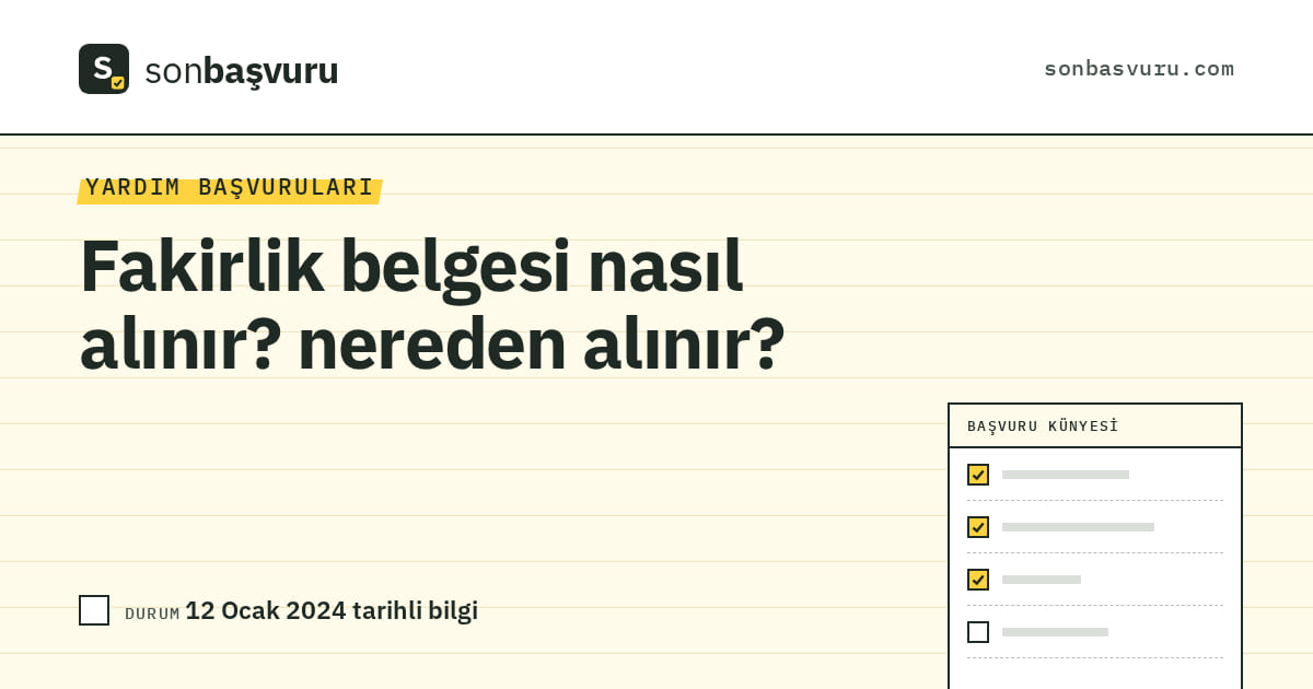 Fakirlik belgesi nasıl alınır? nereden alınır?
