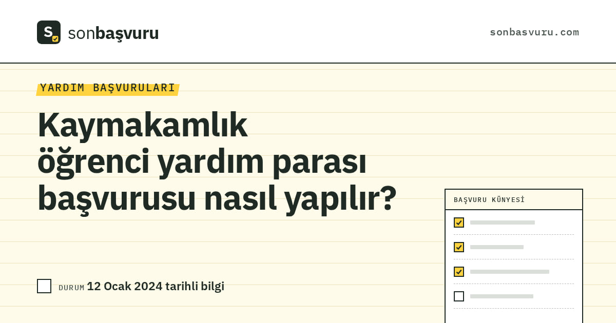 Kaymakamlık öğrenci yardım parası başvurusu nasıl yapılır?