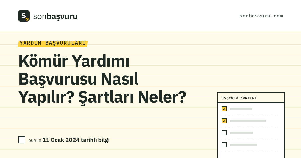 Kömür Yardımı Başvurusu Nasıl Yapılır? Şartları Neler?
